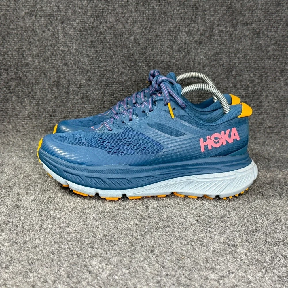 Hoka Stinson ATR 6 Trail Running Shoes Women's 8 Moroccan Blue Saffron Athletic